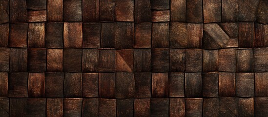 Poster - Textured brown wicker background with intricate woven patterns creating a natural and rustic aesthetic for design and decor projects.