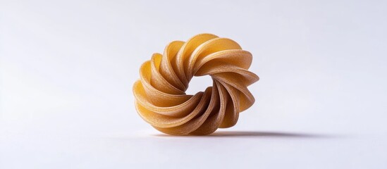 Poster - Buckwheat spiral uncooked pasta isolated on white background showcasing its unique shape and texture for culinary or food-related projects