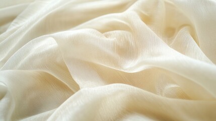 Poster - Ethereal fabric texture close up with soft folds ideal for backgrounds or overlays featuring ample empty space for text or design elements