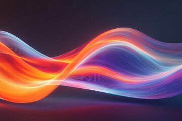 Poster - A vibrant composition featuring dynamic flowing light trails in bold hues, enhanced by glowing