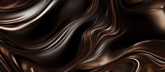 Poster - Elegant Dark Brown and Black Marble Texture with Smooth Swirls for Wallpapers and Backgrounds