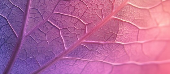 Poster - Abstract close-up of a delicate leaf skeleton design with vibrant colors suitable for backgrounds in advertising and nature-themed projects.