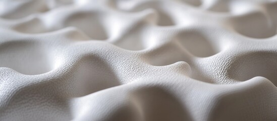 Fototapete - Textured white surface with smooth waves creating a unique abstract pattern emphasizing depth and visual interest in design elements