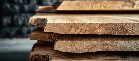 Poster - Close up of textured ancient oak wood boards with natural grain patterns and blank space for personalized text or design elements