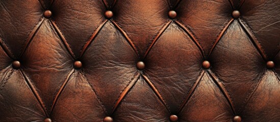 Poster - Elegant Brown Leather Texture Background with Soft Tufting and Space for Custom Text Design