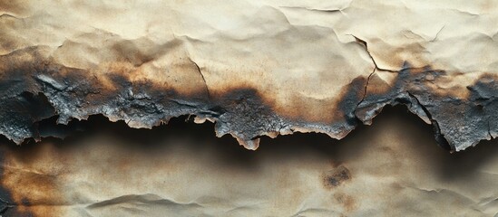 Aufkleber - Aged paper with burnt edges showcasing intricate textures and earthy tones for creative and artistic design backgrounds.