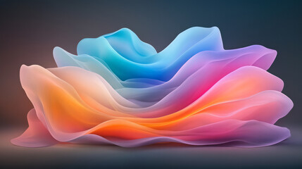 Poster - A dramatic composition featuring glowing trails in vibrant hues smoothly merging at the center,