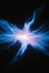 Poster - An electrifying display of radiant light lines converging at a single point, set against a dark