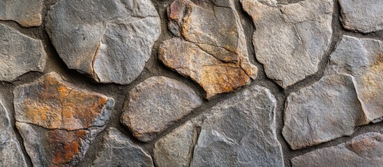 Poster - Close up of textured stone pathway with intricate cobblestone design showcasing natural colors and patterns in an abstract background.