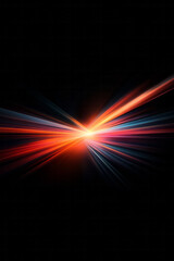 Poster - A mesmerizing abstract explosion of vivid light lines meeting centrally, with soft, fluid