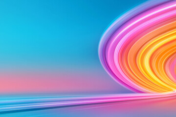 Poster - A sleek design depicting luminous trails in vibrant shades converging at a glowing core, exuding