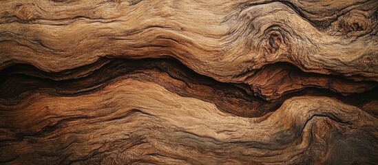 Poster - Close up of a textured hardwood plank showcasing rich brown tones and natural wood patterns ideal for backgrounds or overlay text.