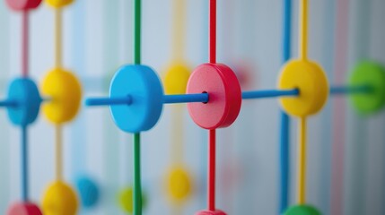 Poster - Close up of colorful abstract graph with planning progress concept and empty space for copy in a professional setting