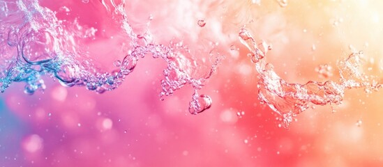 Poster - Vibrant water splash with bubbles creating a colorful background texture for design and artistic projects