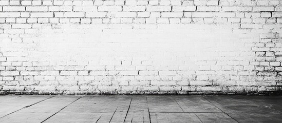 Aufkleber - Brick Wall Room Backdrop Featuring White Space for Text and Minimalist Interior Design Elements