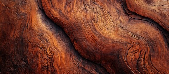 Poster - Rich and detailed brown wood texture with swirling patterns perfect for backgrounds and creative design projects