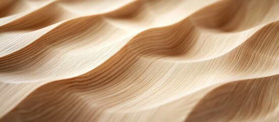Poster - Close up of textured light wooden board featuring elegant waves and subtle stripes creating a natural design aesthetic background.