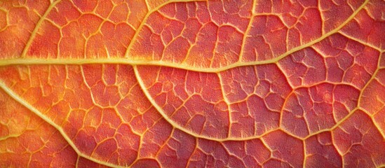 Poster - Detailed close-up of an autumn leaf showcasing vibrant colors and intricate vein patterns on a clean white background.