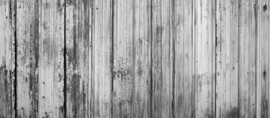 Poster - Grey grunge texture of an aged metal wall with rustic wooden paneling in black and white for industrial backgrounds and designs
