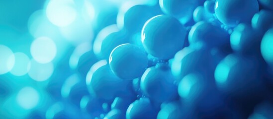 Poster - Abstract close-up of blue bokeh lights creating a dreamy background with soft focus for artistic and design purposes. High-resolution image.
