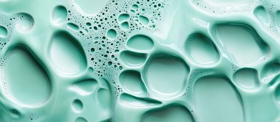 Fototapete - Textured ceramic glaze in mint green with bubble patterns resembling a planetary surface for artistic or design backgrounds.