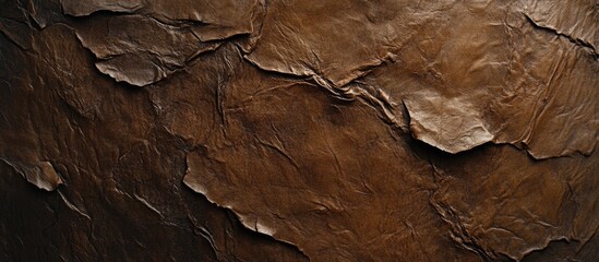 Poster - Detailed close-up of textured brown paper background showcasing natural creases and patterns for use in various creative projects.
