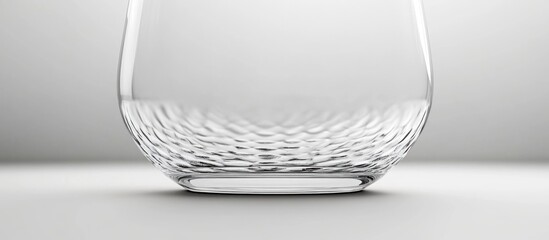Poster - Bottom view of a clear textured glass filled with mineral water on a minimalistic background