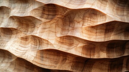 Poster - Close Up of Unique Grain Patterns in Raw Maple Wood with Empty Space for Text or Design Elements