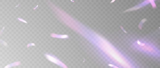 Wall Mural - light effect and zigzag ribbon falling from above on a beam of light, tinsel vector