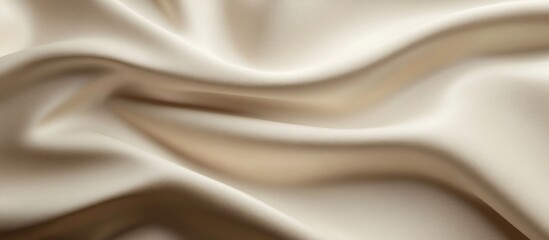 Poster - Beige silk fabric texture with smooth undulating waves creating a luxurious and elegant background perfect for design or product presentation