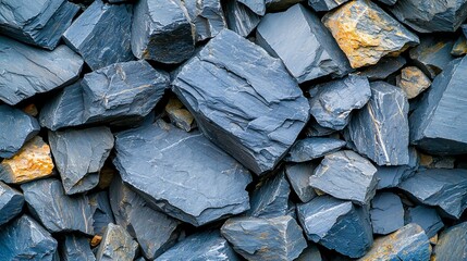 Aufkleber - Gray slate rocks texture background. Construction material