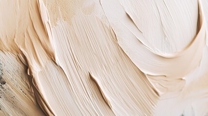 Leinwandbilder - Abstract brushstroke detail in cream color with soft texture and empty space for customizable text or graphics in modern design.