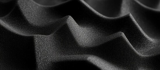 Poster - Textured black polystyrene foam background featuring peaks and valleys for soundproofing and design applications