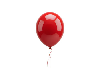Poster - 3D red metallic balloon isolated on white. Vector illustration