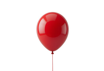 Poster - 3D red metallic balloon isolated on white. Vector illustration