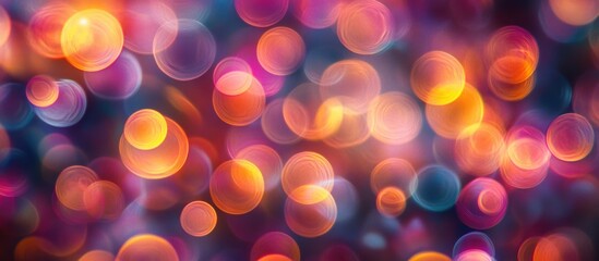 Fototapete - Abstract colorful background of round shaped cells reminiscent of vaccine particles illuminated by vibrant light in various sizes.