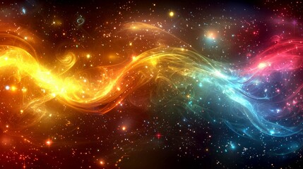 Wall Mural - cosmic nebula: a vibrant swirl of colors in the universe. a mesmerizing abstract artwork depicting c