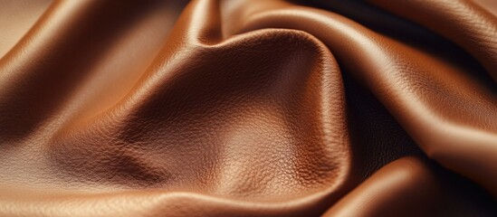 Poster - Richly textured brown leather surface with intricate details and gentle folds, perfect for backgrounds and design elements.