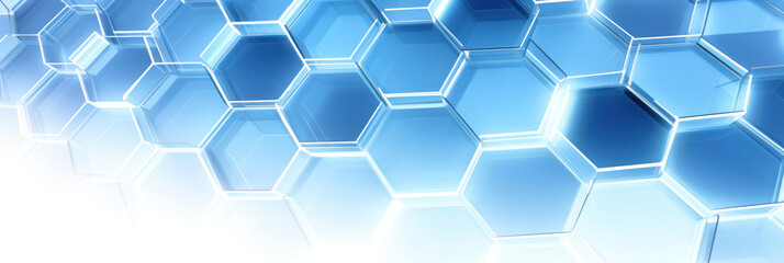 Poster - blue illustration: blue hexagon geometrical digital tech texture background isolated on white or transparent png