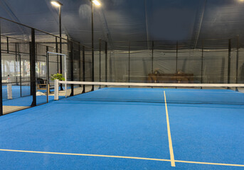 Wall Mural - Padel court with lines and net indoor