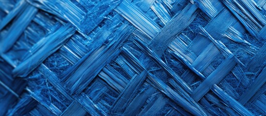 Poster - Blue synthetic textile texture background with woven patterns ideal for design or fabric applications.
