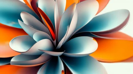 Poster - Vibrant abstract petals unfolding in seamless motion loop