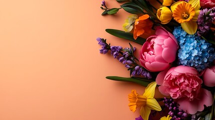 Wall Mural - Vibrant Spring Bouquet: A Celebration of Blossoms