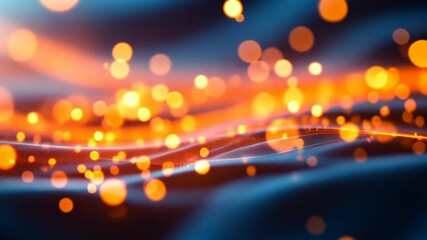 Poster - Vibrant flowing lights on smooth waves: dynamic abstract motion
