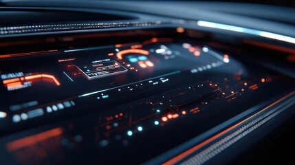 Aufkleber - The interface of an autonomous vehicle with 5G signals visible on data screens, reflecting advanced technology and seamless connectivity for the future of transport.