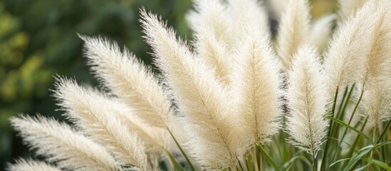 Wall Mural - Close up of elegant prairie grass plumes showcasing delicate textures and softness ideal for conveying beauty and fragility in nature themes