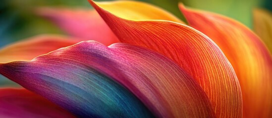 Poster - vibrant close-up of colorful flower petals showcasing stunning natural beauty in a lush garden setti