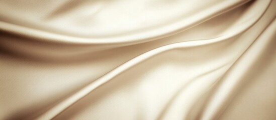 Poster - Beige leather texture in closeup showcasing smooth curves and soft folds ideal for upholstery or fashion design backgrounds.