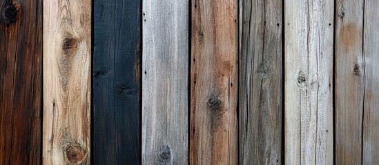 Poster - Variety of rustic wooden planks showcasing diverse textures and natural tones for background or design projects.