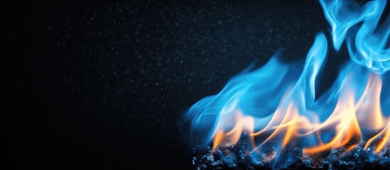 Aufkleber - Vibrant Flames of Compressed Natural Gas on Dark Background with Space for Custom Text or Branding